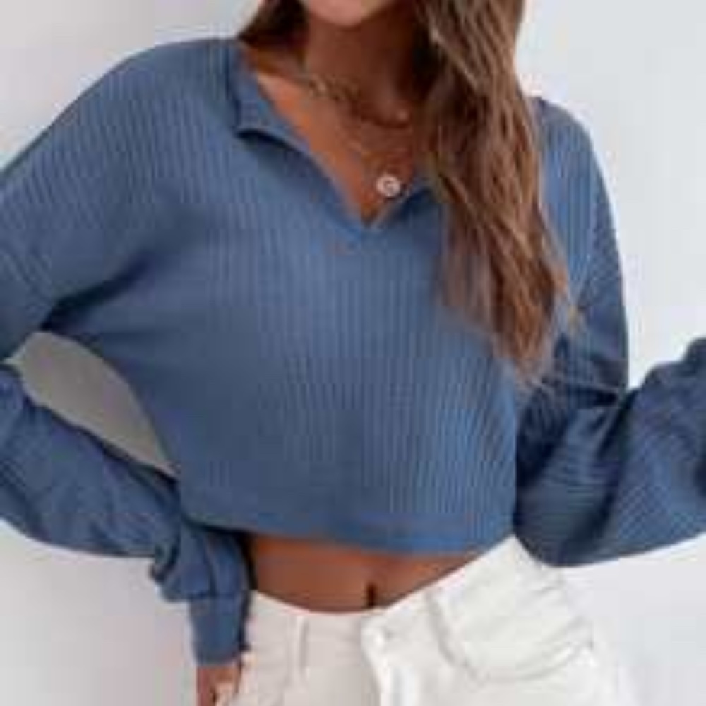 blue cozy sweater